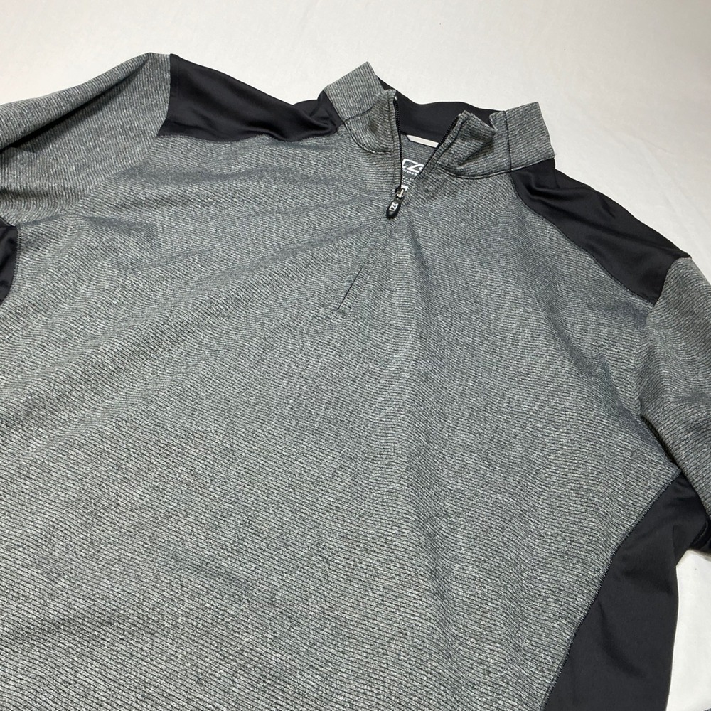Cutter & Buck Half Zip Pullover Athletic Gray Black XL - Picture 3 of 7